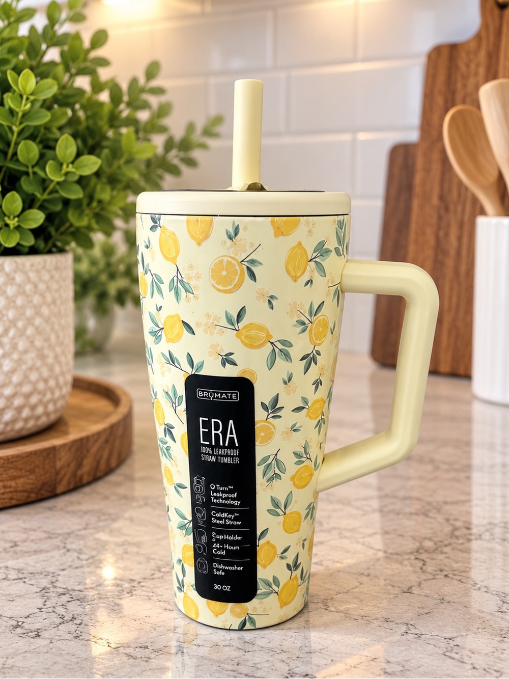 Brumate Era 30oz Straw Tumbler 🍋 Limoncello Lemon Floral Print NEW!!